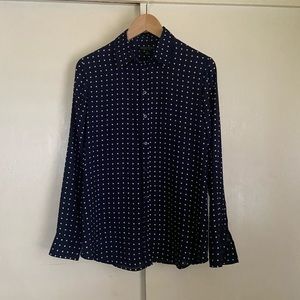 Banana Republic Polka Dot Blouse, Navy, Small